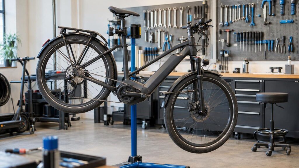 Electric bike repair at our workshop in Kaunas